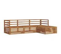 vidaXL Conjunto de sofás de Exterior 4 pcs Natural, Conjunto de Jardín, Sofá Seccional Moderno para Exterior, Muebles Resistentes para Comoda Terraza