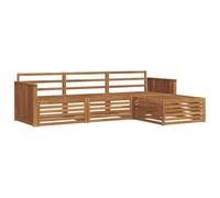 vidaXL Conjunto de sofás de Exterior 4 pcs Natural, Conjunto de Jardín, Sofá Seccional Moderno para Exterior, Muebles Resistentes para Comoda Terraza