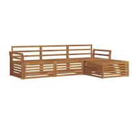 vidaXL Conjunto de sofás de Exterior 4 pcs Natural, Conjunto de Jardín, Sofá Seccional Moderno para Exterior, Muebles Resistentes para Comoda Terraza