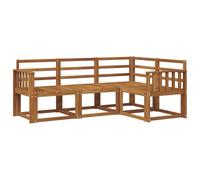 vidaXL Conjunto de sofás de Exterior 4 pcs Natural, Sofá de Exterior, Mueble seccional Moderno, salón de jardín, Asiento Duradero para Patio, Conjunto cómodo para terraza