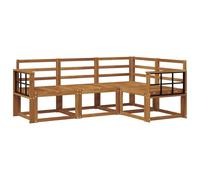 vidaXL Conjunto de sofás de Exterior 4 pcs Natural, Sofá de Exterior, Mueble seccional Moderno, salón de jardín, Asiento Duradero para Patio, Conjunto cómodo para terraza