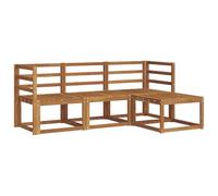 vidaXL Conjunto de sofás de Exterior 4 pcs Natural, Sofá Lounge de jardín, Conjunto de sofás Modernos para Exteriores, Muebles seccionales de Patio duraderos, Asientos cómodos para terrazas
