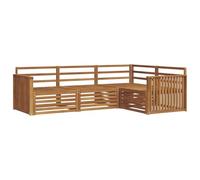 vidaXL Conjunto de sofás de Exterior 4 pcs Natural, Sofá Modular Moderno para jardín, mobiliario Duradero para Exteriores, Ideal para relajar en la terraza