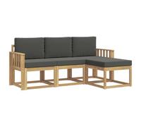 vidaXL Conjunto de sofás de Exterior 4 pcs, Sofá Exterior, Mueble Modular Moderno, Zona de jardín y Asientos para terraza, ¡Disfruta Comodidad en tu Patio