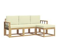 vidaXL Conjunto de sofás de Exterior 4 pcs, Sofá Exterior, Mueble Modular Moderno, Zona de jardín y Asientos para terraza, ¡Disfruta Comodidad en tu Patio