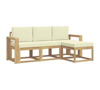 vidaXL Conjunto de sofás de Exterior 4 pcs, Sofá Exterior, Mueble Modular Moderno, Zona de jardín y Asientos para terraza, ¡Disfruta Comodidad en tu Patio