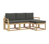 vidaXL Conjunto de sofás de Exterior 4 pcs, Sofá Exterior, Mueble Modular Moderno, Zona de jardín y Asientos para terraza, ¡Disfruta Comodidad en tu Patio