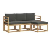 vidaXL Conjunto de sofás de Exterior 4 pcs, Sofá Exterior, Mueble Modular Moderno, Zona de jardín y Asientos para terraza, ¡Disfruta Comodidad en tu Patio