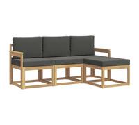 vidaXL Conjunto de sofás de Exterior 4 pcs, Sofá Exterior, Mueble Modular Moderno, Zona de jardín y Asientos para terraza, ¡Disfruta Comodidad en tu Patio