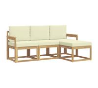 vidaXL Conjunto de sofás de Exterior 4 pcs, Sofá Exterior, Mueble Modular Moderno, Zona de jardín y Asientos para terraza, ¡Disfruta Comodidad en tu Patio