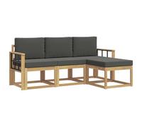vidaXL Conjunto de sofás de Exterior 4 pcs, Sofá Exterior, Mueble Modular Moderno, Zona de jardín y Asientos para terraza, ¡Disfruta Comodidad en tu Patio