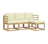 vidaXL Conjunto de sofás de Exterior 4 pcs, Sofá Exterior, Mueble Modular Moderno, Zona de jardín y Asientos para terraza, ¡Disfruta Comodidad en tu Patio