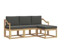 vidaXL Conjunto de sofás de Exterior 4 pcs, Sofá Exterior, Mueble Modular Moderno, Zona de jardín y Asientos para terraza, ¡Disfruta Comodidad en tu Patio