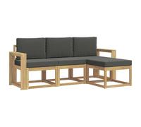 vidaXL Conjunto de sofás de Exterior 4 pcs, Sofá Exterior, Mueble Modular Moderno, Zona de jardín y Asientos para terraza, ¡Disfruta Comodidad en tu Patio