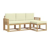 vidaXL Conjunto de sofás de Exterior 4 pcs, Sofá Exterior, Mueble Modular Moderno, Zona de jardín y Asientos para terraza, ¡Disfruta Comodidad en tu Patio