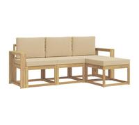vidaXL Conjunto de sofás de Exterior 4 pcs, Sofá Exterior, Mueble Modular Moderno, Zona de jardín y Asientos para terraza, ¡Disfruta Comodidad en tu Patio