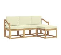 vidaXL Conjunto de sofás de Exterior 4 pcs, Sofá Exterior, Mueble Modular Moderno, Zona de jardín y Asientos para terraza, ¡Disfruta Comodidad en tu Patio