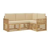vidaXL Conjunto de sofás de Exterior 4 pcs y Beige, Conjunto de jardín, sofá Moderno para Exteriores, Muebles seccionales para terraza y Comodidad en Patio