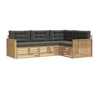 vidaXL Conjunto de sofás de Exterior 4 uds. Blanco y Antracita