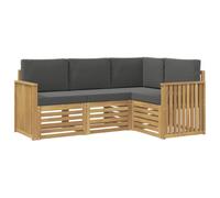 vidaXL Conjunto de sofás de Exterior 4 uds. Blanco y Antracita