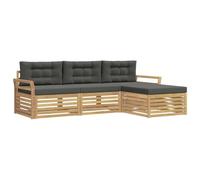 vidaXL Conjunto de sofás de Exterior 4 uds. Blanco y Antracita