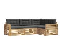 vidaXL Conjunto de sofás de Exterior 4 uds. Blanco y Antracita