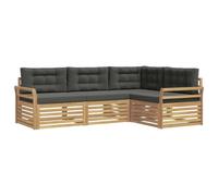 vidaXL Conjunto de sofás de Exterior 4 uds. Blanco y Antracita