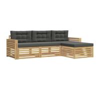 vidaXL Conjunto de sofás de Exterior 4 uds. Blanco y Antracita