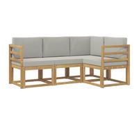 vidaXL Conjunto de sofás de Exterior 4 uds. Blanco y Gris Claro