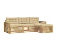 vidaXL Conjunto de sofás de Exterior 4 uds. y Beige