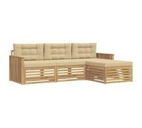 vidaXL Conjunto de sofás de Exterior 4 uds. y Beige