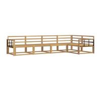 vidaXL Conjunto de sofás de Exterior 5 pcs Blanco 327 x 168,5 x 73 cm, Sofá Modular Moderno para Patio, Juego de Muebles Resistente al Clima, cómodo y versátil para jardín, Piscina