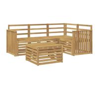vidaXL Conjunto de sofás de Exterior 5 pcs Blanco 59 x 59 x 37 cm, Juego de Sofás Moderno para Exterior, Asientos de Patio, Muebles de Jardín Contemporáneos, Sección Acacia
