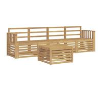 vidaXL Conjunto de sofás de Exterior 5 pcs Blanco, Sofá de jardín, Mueble seccional Resistente, Set Moderno para Patio, cómodo para tu terraza