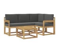 vidaXL Conjunto de sofás de Exterior 5 pcs Blanco y Antracita