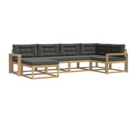 vidaXL Conjunto de sofás de Exterior 5 pcs Blanco y Antracita, Sofá Moderno para Exteriores, seccional Resistente, Asientos de jardín, sofá para la Piscina, Muebles de Patio, Conjunto Modular