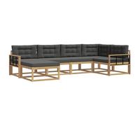 vidaXL Conjunto de sofás de Exterior 5 pcs Blanco y Antracita, Sofá Moderno para Exteriores, seccional Resistente, Asientos de jardín, sofá para la Piscina, Muebles de Patio, Conjunto Modular