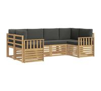 vidaXL Conjunto de sofás de Exterior 5 pcs Blanco y Antracita, Sofá Modular de Jardín, Muebles Resistentes para Outdoor, Sillones Cómodos, Conjunto de Patio