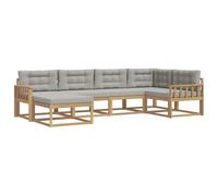 vidaXL Conjunto de sofás de Exterior 5 pcs Blanco y Gris Claro, Sofá Moderno para Exteriores, seccional Resistente, Asientos de jardín, sofá para la Piscina, Muebles de Patio, Conjunto Modular