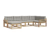 vidaXL Conjunto de sofás de Exterior 5 pcs Blanco y Gris Claro, Sofá Moderno para Exteriores, seccional Resistente, Asientos de jardín, sofá para la Piscina, Muebles de Patio, Conjunto Modular