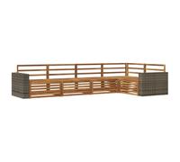 vidaXL Conjunto de sofás de Exterior 5 pcs Natural 331 x 172,5 x 73 cm, Sofa de Patio, Mueble de Jardín Resistente al Clima, Conjunto Seccional para un Estilo Moderno y Comodidad