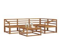 vidaXL Conjunto de sofás de Exterior 5 pcs Natural, Conjunto de sofá Exterior Moderno de Madera de Acacia, Asientos cómodos para jardín, disposición Flexible para el Patio