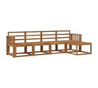 vidaXL Conjunto de sofás de Exterior 5 pcs Natural, Set de Sofás Modernos para Jardín, Muebles Resistentes para Terraza y Patio, Diseño en Acacia para el Patio