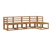 vidaXL Conjunto de sofás de Exterior 5 pcs Natural, Set de Sofás Modernos para Jardín, Muebles Resistentes para Terraza y Patio, Diseño en Acacia para el Patio