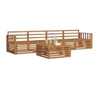 vidaXL Conjunto de sofás de Exterior 5 pcs Natural, Sofá de jardín Moderno, mobiliario seccional, Asientos para terraza, Conjunto cómodo y Duradero