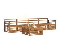 vidaXL Conjunto de sofás de Exterior 5 pcs Natural, Sofá de jardín Moderno, mobiliario seccional, Asientos para terraza, Conjunto cómodo y Duradero