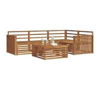 vidaXL Conjunto de sofás de Exterior 5 pcs Natural, Sofá Exterior, Lounge de jardín, Moderno y cómodo, Patio y terraza