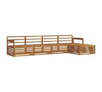 vidaXL Conjunto de sofás de Exterior 5 pcs Natural, Sofá Moderno para jardín, Mueble seccional, Lounge de Patio, Conjunto cómodo para terraza