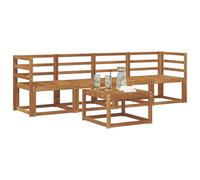 vidaXL Conjunto de sofás de Exterior 5 pcs Natural, Sofá Seccional de Jardín, Asientos Modernos, Muebles Resistentes para Patio, Comodidad en la Terraza