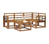 vidaXL Conjunto de sofás de Exterior 5 pcs Natural, Sofá seccional de jardín, Muebles Modernos para Exteriores, Lounge cómodo para el Patio, Asientos Ideales para la terraza, un Conjunto para Vivir a